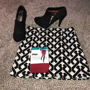 Night out Outfit Bundle (skirt, boots, tights)